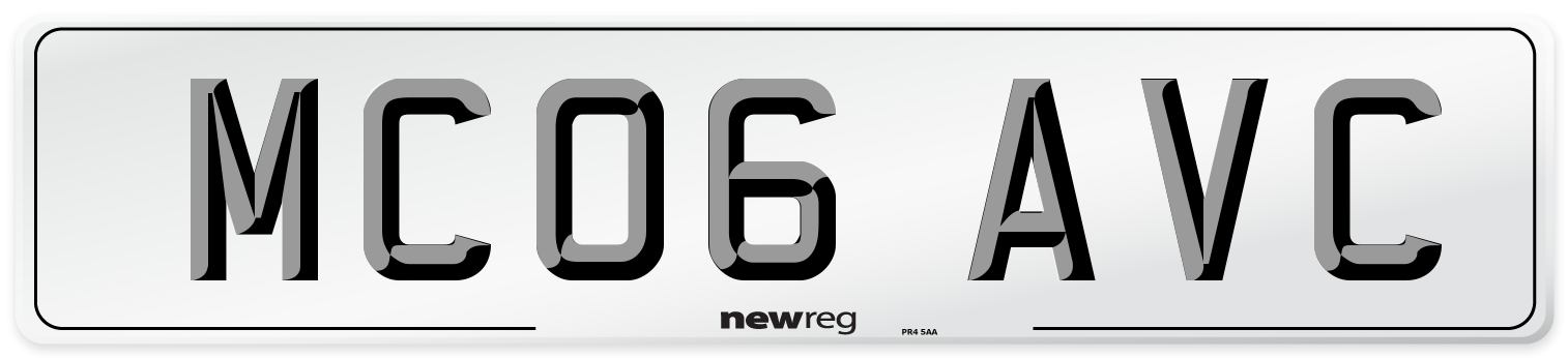 MC06 AVC Number Plate from New Reg